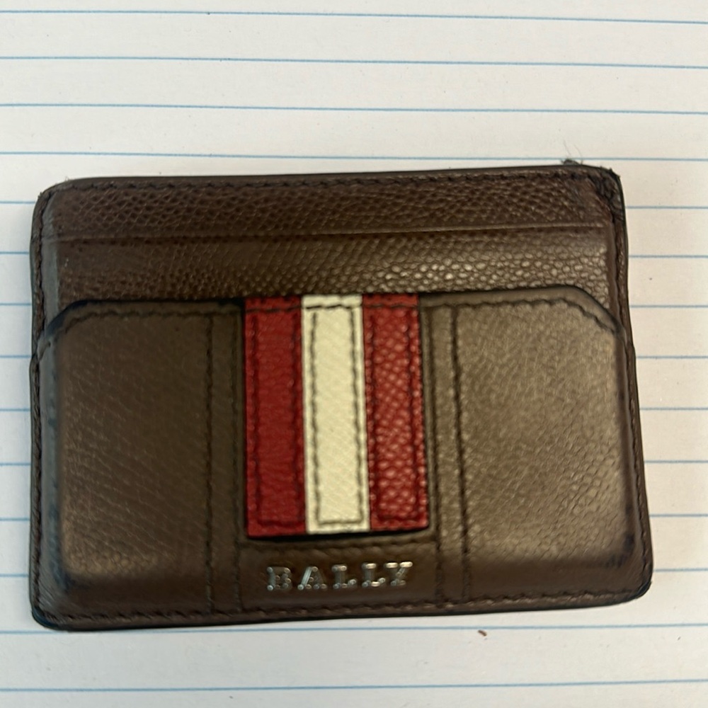 Bally card wallet.  With stripe.
